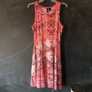 Pink print midi dress